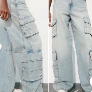 Zara women’s Light Blue Cargo Jeans